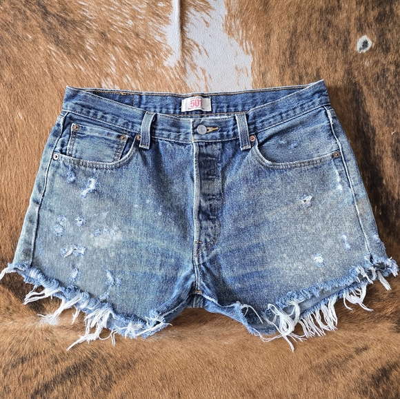 Levi's Pants - Levi's Blue Distressed Jean Shorts